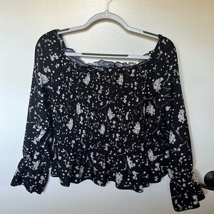 SHEIN floral crop blouse